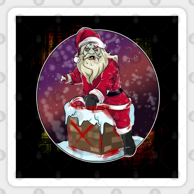 Horrific Zombie Santa Sticker by Trendy Black Sheep